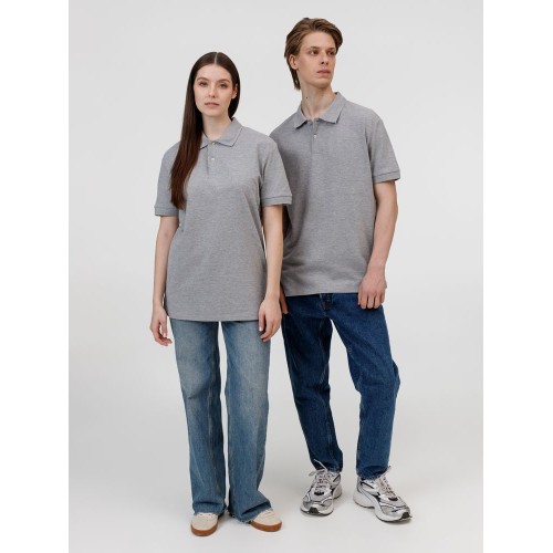 Рубашка поло унисекс Pacific, серый меланж