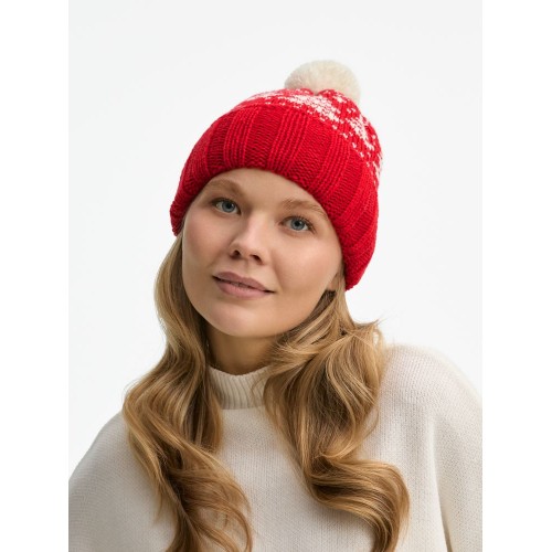 Шапка Holidale, красная с молочным