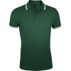 Рубашка поло мужская Pasadena Men 200 с контрастной отделкой, зеленая с белым