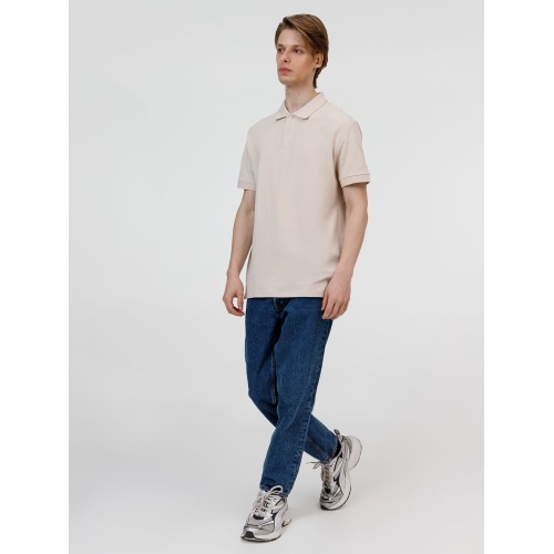 Рубашка поло унисекс Pacific, бежевая (льняная)