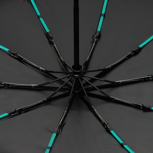 Зонт складной Skymate с УФ-защитой и ручкой-карабином, черный