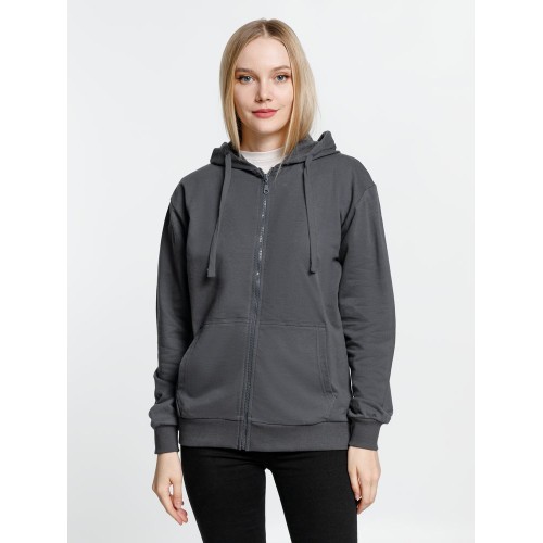 Толстовка на молнии с капюшоном Siverga 2.0, темно-серая (графит)