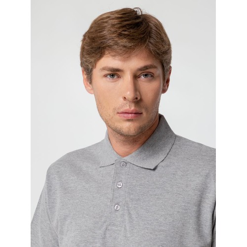 Рубашка поло мужская Spring 210, серый меланж