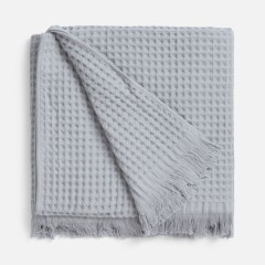 Плед вафельный Elenglect, светло-серый