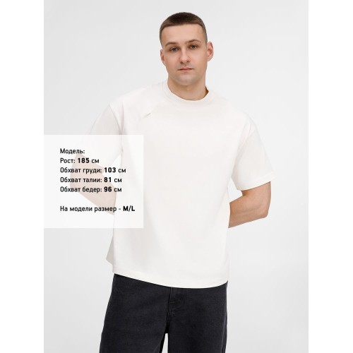 Футболка оверсайз унисекс Sinkopa, молочно-белая