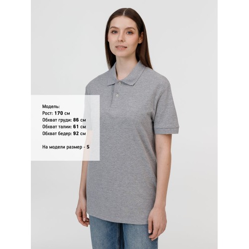 Рубашка поло унисекс Pacific, серый меланж