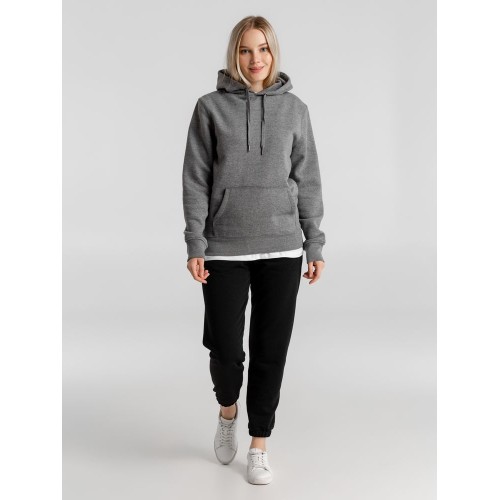 Толстовка с капюшоном унисекс King, темно-серый меланж