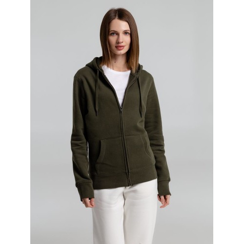 Толстовка на молнии с капюшоном унисекс King, хаки