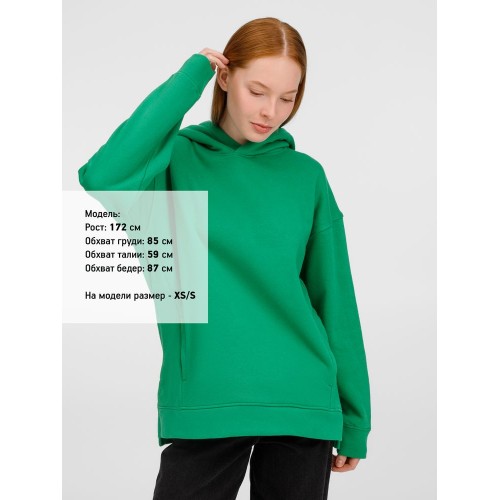 Худи оверсайз унисекс Tolla, зеленое