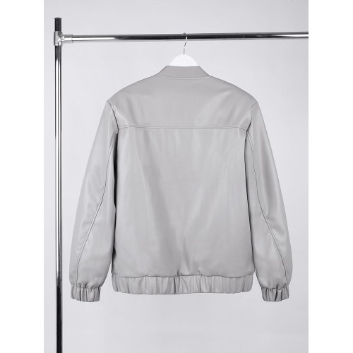 Бомбер из искусственной кожи Univer, серый