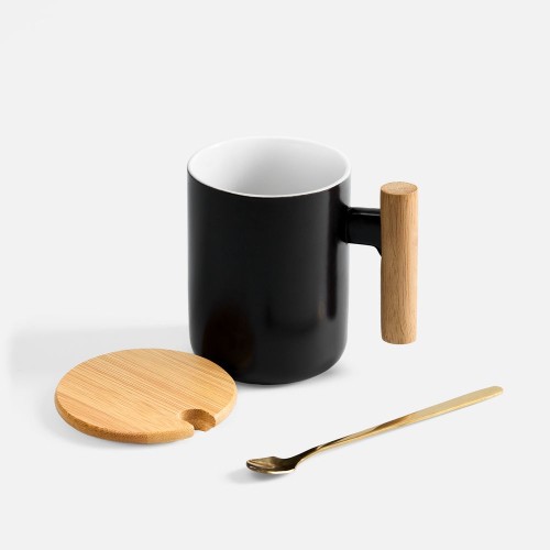 Кружка с ложкой Eco Fusion, черная