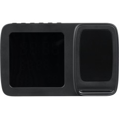 Станция беспроводной зарядки с часами и календарем и подсветкой логотипа Novem, черная