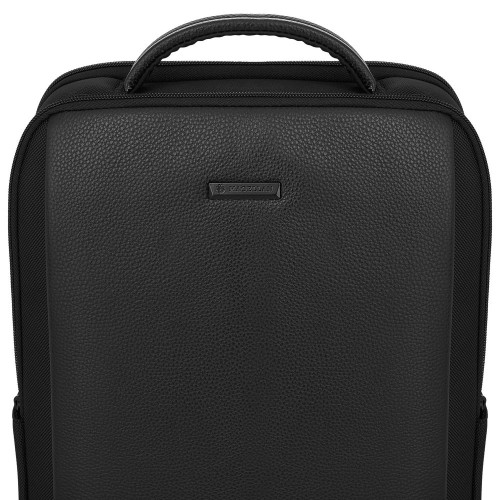 Рюкзак для ноутбука Santiago Slim с кожаной отделкой, черный