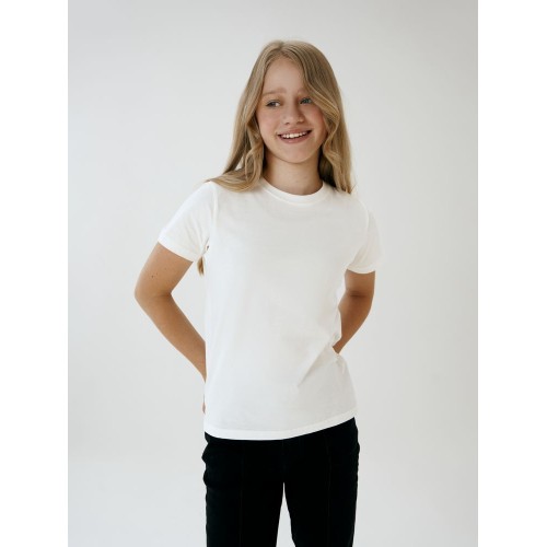 Футболка детская T-Bolka Kids, белая (теплый оттенок)