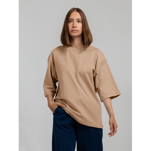 Футболка оверсайз унисекс Kosmos 2.0, бежевая