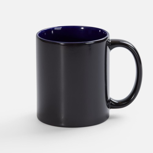 Кружка-хамелеон On Display, глянцевая, черная с синим