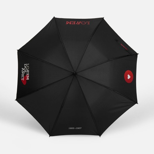 Зонт-трость Hidecolor с цветными спицами, черный с красным