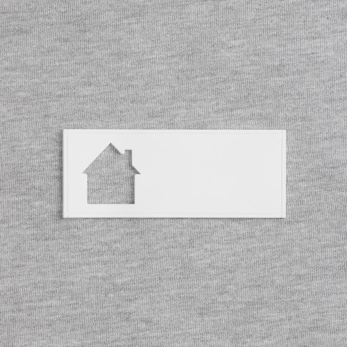 Лейбл из ПВХ с вырубкой «Дом», белый