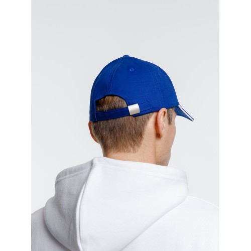 Бейсболка Spiker, ярко-синяя с белым