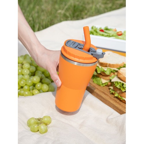 Термостакан Sapporo без логотипа, оранжевый