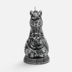 Свеча фигурная «Бюст лошади», серебристая