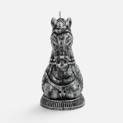 Свеча фигурная «Бюст лошади», серебристая
