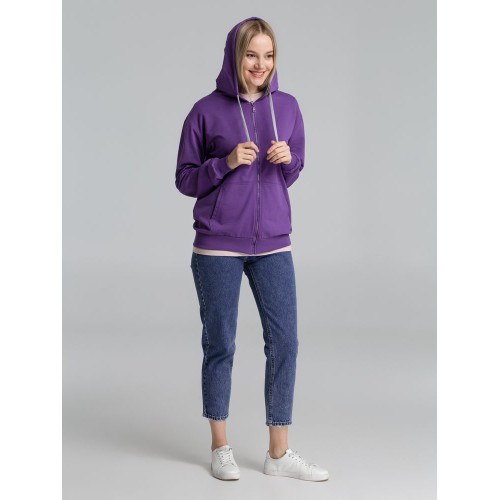 Толстовка на молнии с капюшоном Unit Siverga, фиолетовая