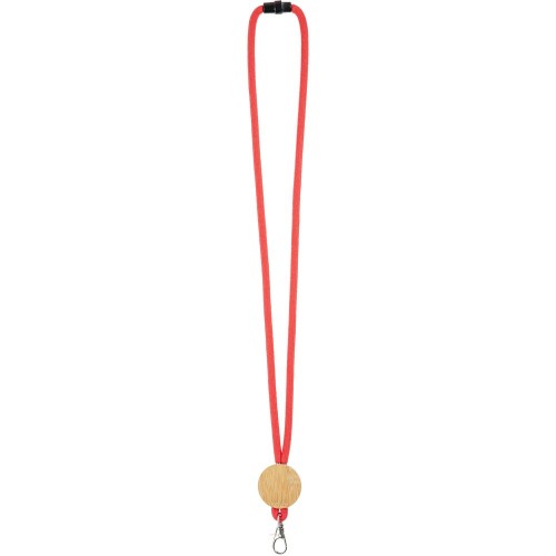 Шнурок для бейджа Tube Wood, красный
