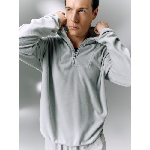 Анорак флисовый унисекс Fliska, светло-серый