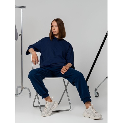 Футболка оверсайз унисекс Kosmos 2.0, темно-синяя