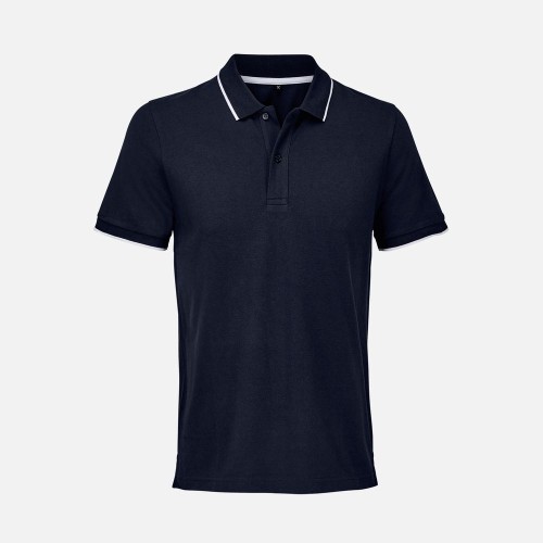 Рубашка поло унисекс Palermo, темно-синяя с белым