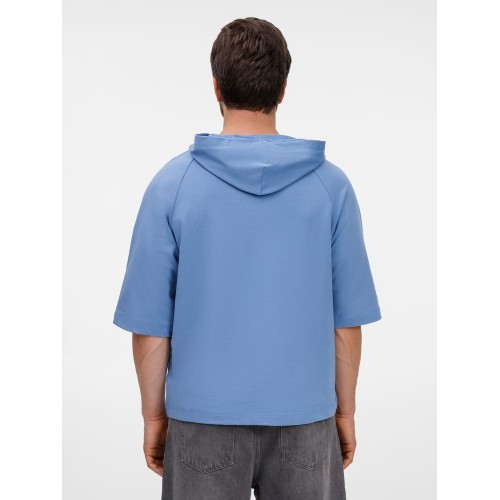 Футболка оверсайз унисекс с капюшоном Neofit, синяя