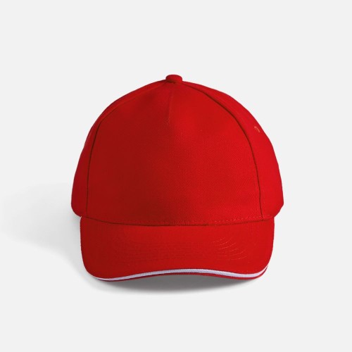 Бейсболка Long Beach, красная с белым