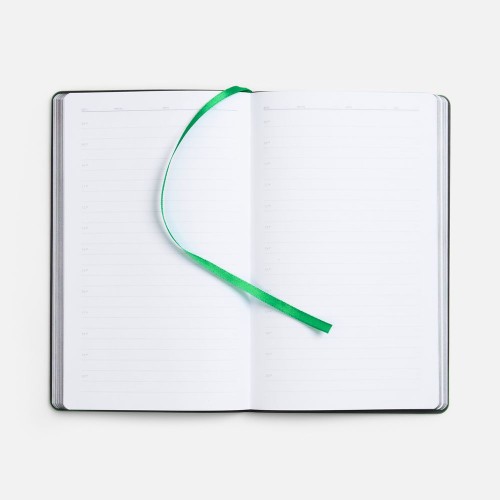 Ежедневник Trait, недатированный, черный с зеленым