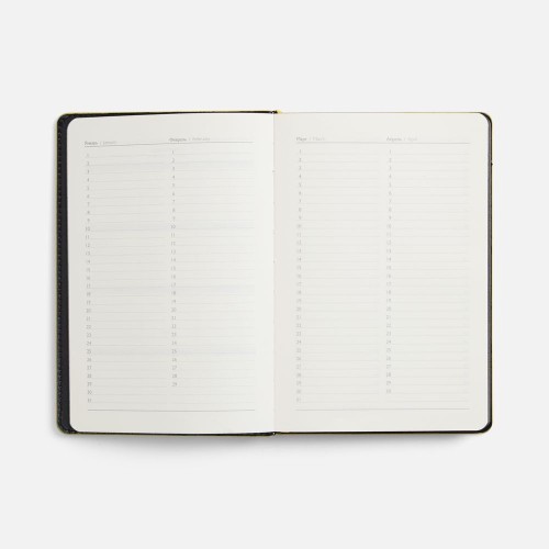 Ежедневник Alanis, недатированный, черный с желтым