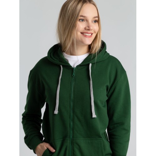 Толстовка с капюшоном на молнии Unit Siverga Heavy, темно-зеленая