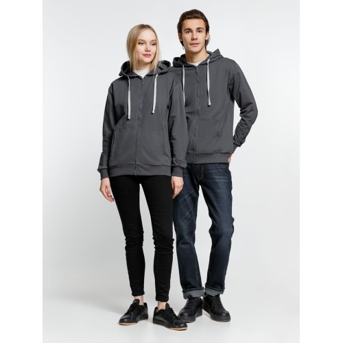Толстовка на молнии с капюшоном Siverga, темно-серая (графит)