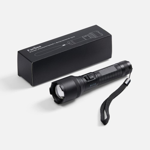 Фонарь аккумуляторный с фокусировкой луча FarSee, черный