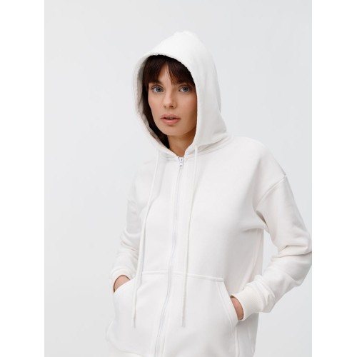 Толстовка унисекс оверсайз на молнии Zippy Terry, белая