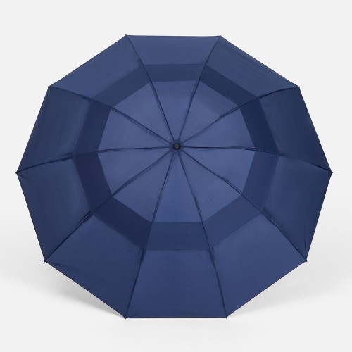 Зонт обратного сложения twoGether с двойным куполом, темно-синий