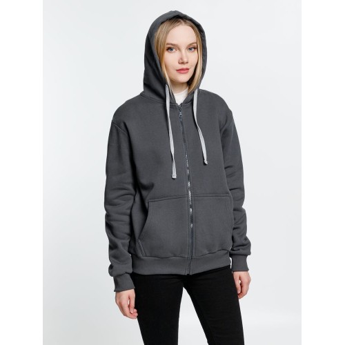 Толстовка на молнии с капюшоном Siverga Heavy, темно-серая (графит)