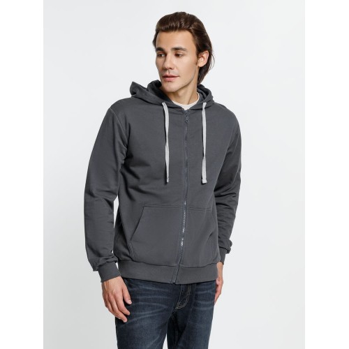Толстовка на молнии с капюшоном Siverga, темно-серая (графит)