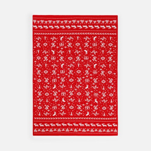 Плед Holidale, красный с молочным