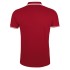 Рубашка поло мужская Pasadena Men 200 с контрастной отделкой, красная с белым