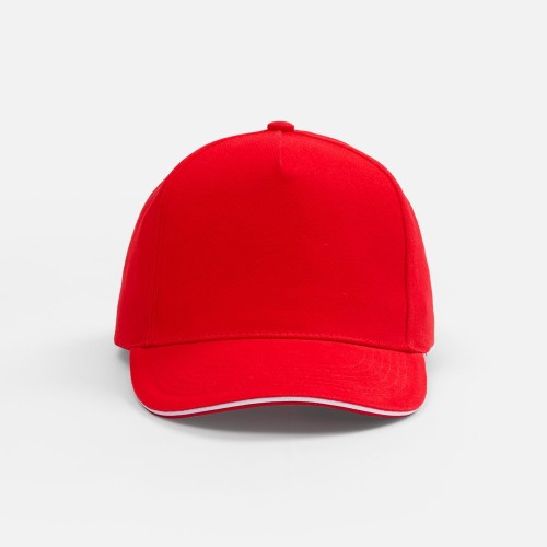 Бейсболка Classic 2.0, красная с белым кантом