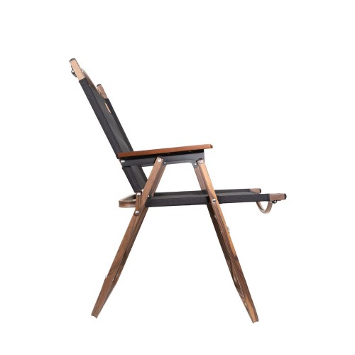Стул MW02 складной, черный, темное дерево