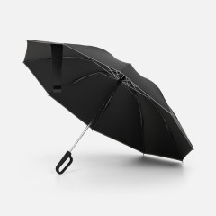 Зонт обратного сложения с ручкой-карабином Foldberry, черный