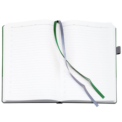 Ежедневник Horizon, недатированный, серый с зеленым