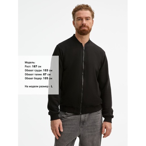 Бомбер унисекс Townie, черный