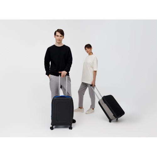 Чемодан Platta, черный с синим